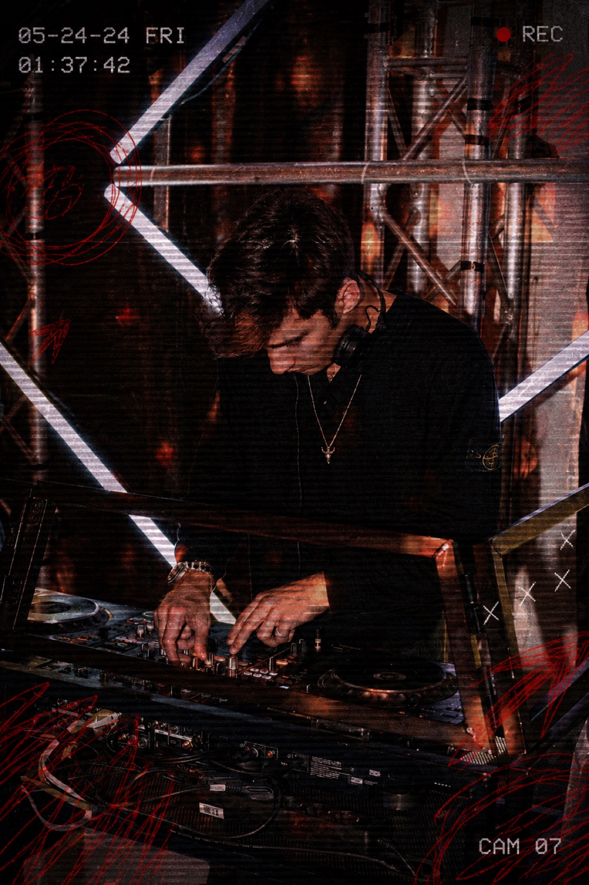 Pol BoX generated VHS style DJ photo